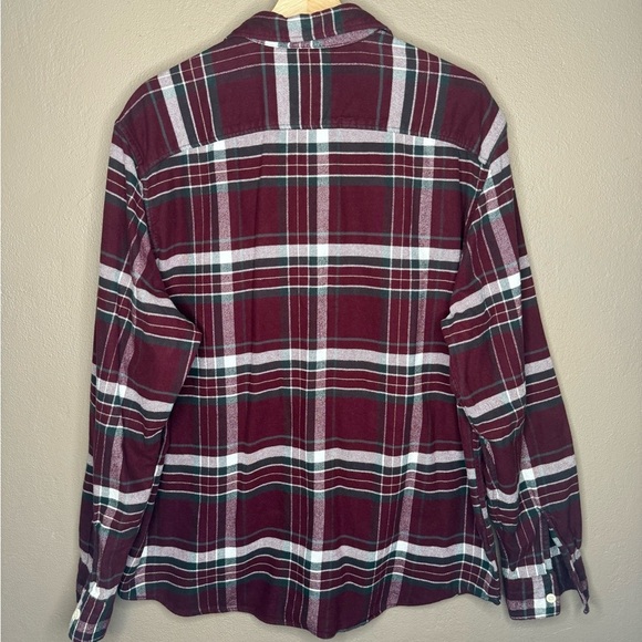 American Eagle Men's Burgundy Super Soft Plaid Flannel Shirt XL 100% Cotton Fall - Picture 10 of 13